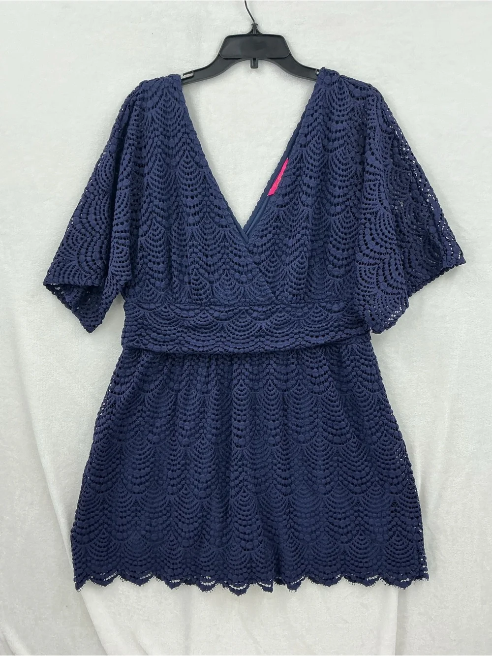 Lilly Pulitzer Navy Crochet V-Neck Swim Coverup 1126